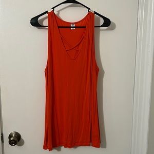 Tank top with criss cross detail